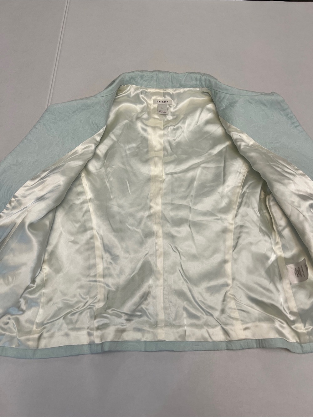 HALOGEN LIGHT GREEN COTTON FLORAL BLAZER SIZE LARGE - Picture 8 of 16